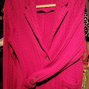 Bright Pink Cable knit Sweater